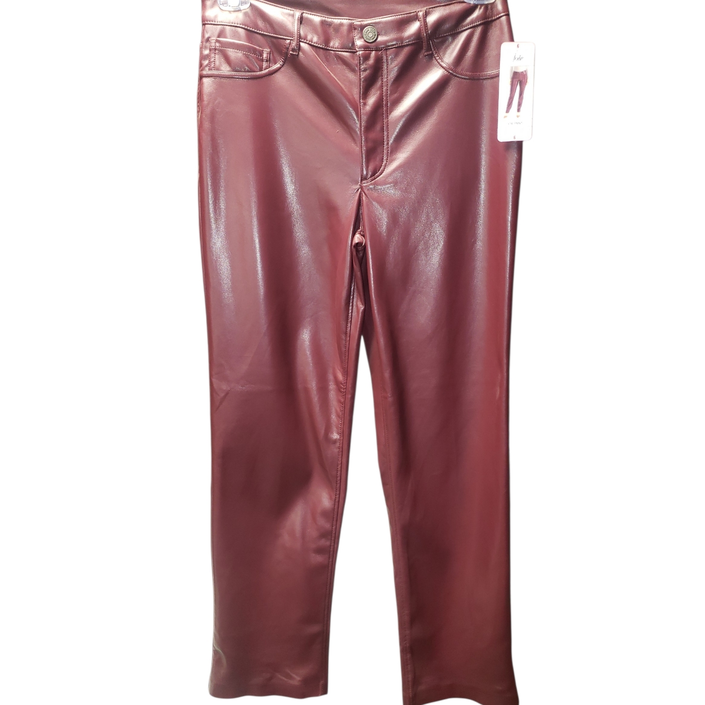 Faux Leather Burgundy Skinny Pants